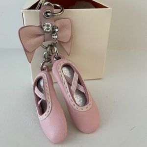 Coach F61989 Leather Ballet Slipper Key Fob Bag Charm Pink - New Without Tag
